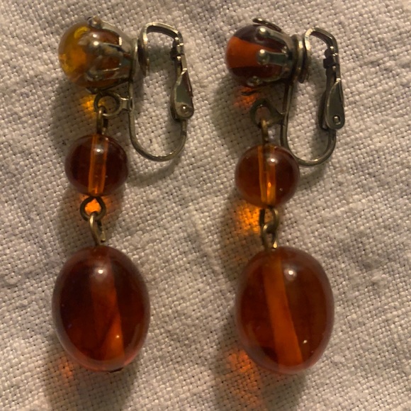 Amber Jewelry Vintage Amber Clip On Earrings Poshmark